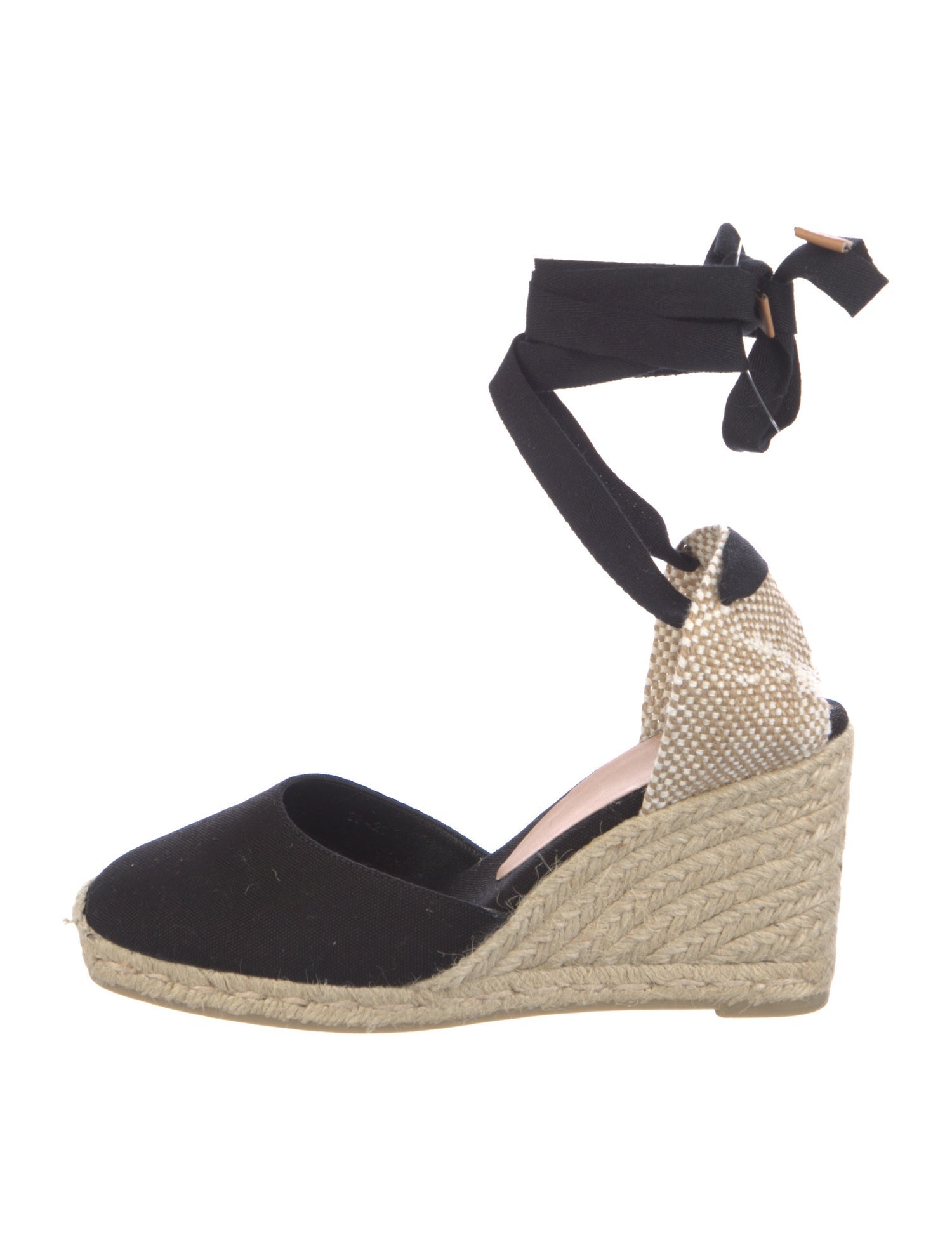 Castañer Canvas Colorblock Pattern D'Orsay Pumps