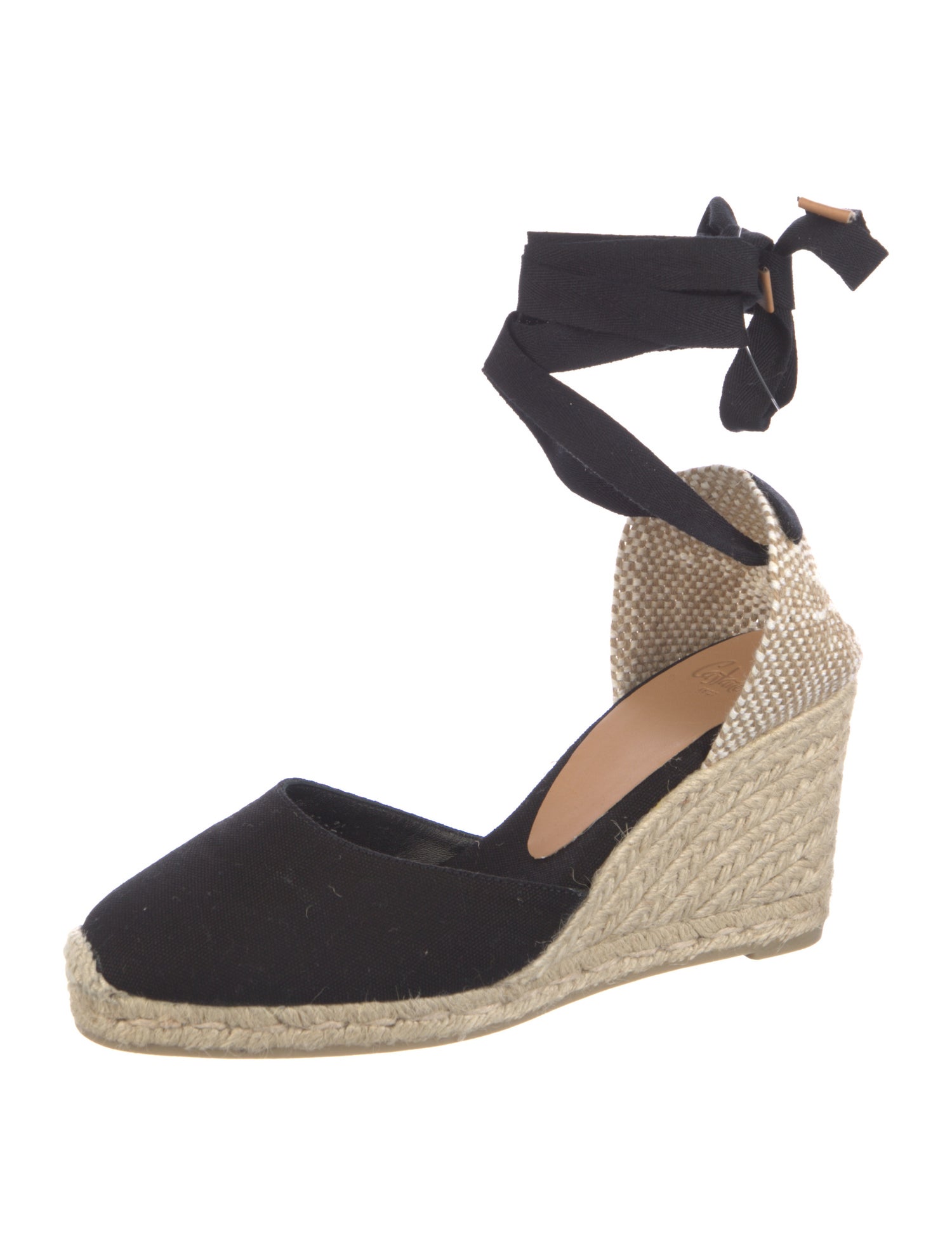 Castañer Canvas Colorblock Pattern D'Orsay Pumps