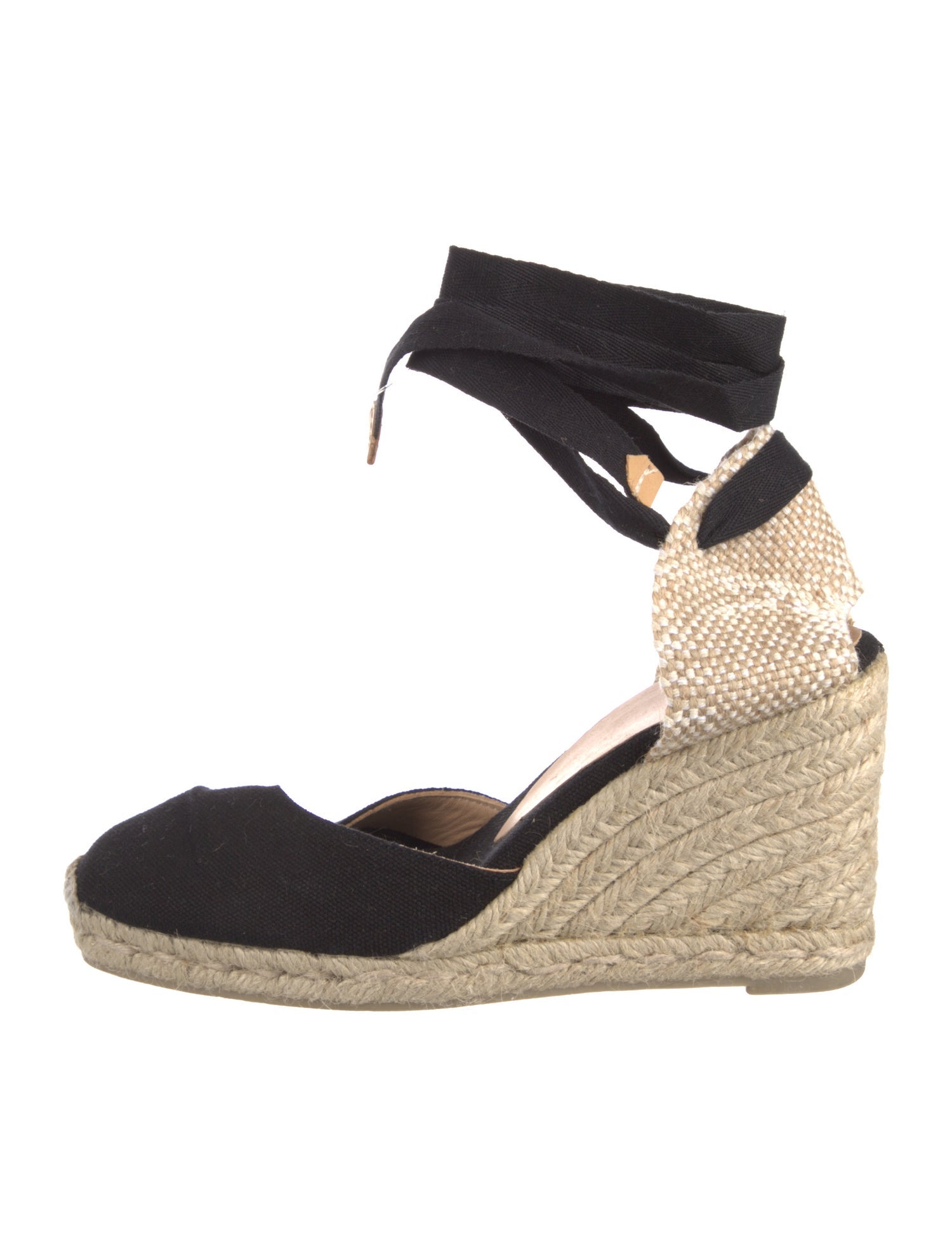 Castañer Canvas Colorblock Pattern D'Orsay Pumps