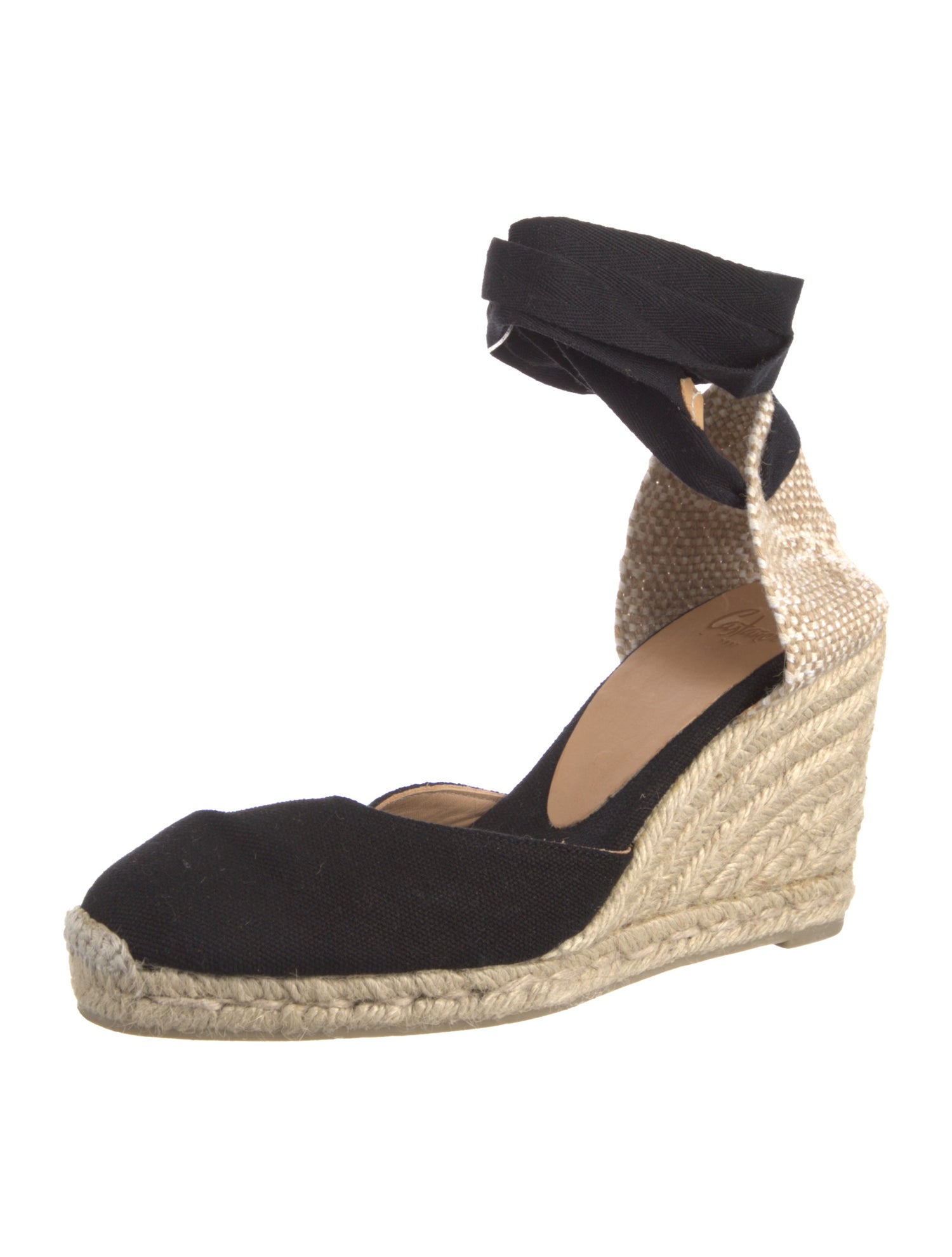 Castañer Canvas Colorblock Pattern D'Orsay Pumps