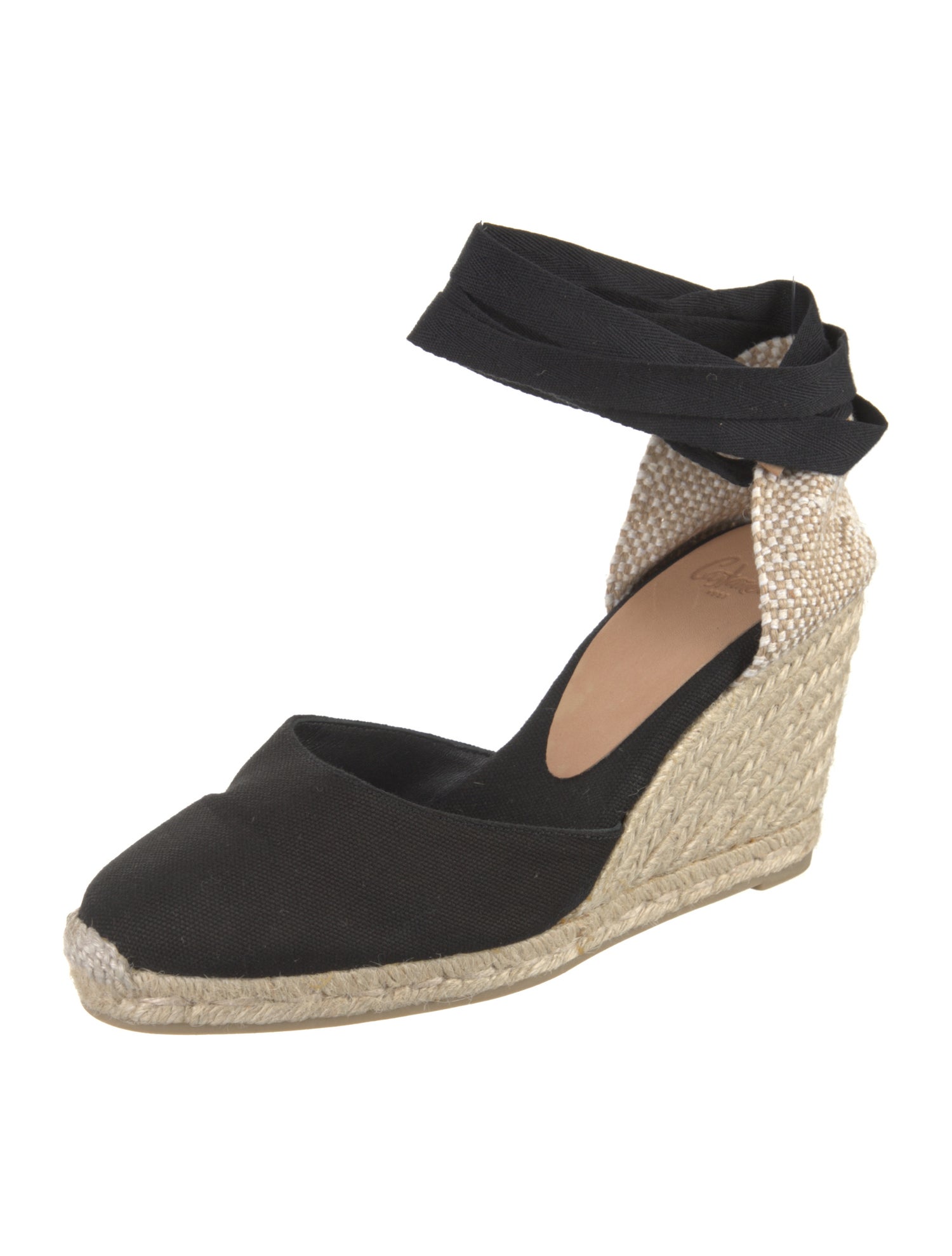 Castañer Canvas Colorblock Pattern D'Orsay Pumps