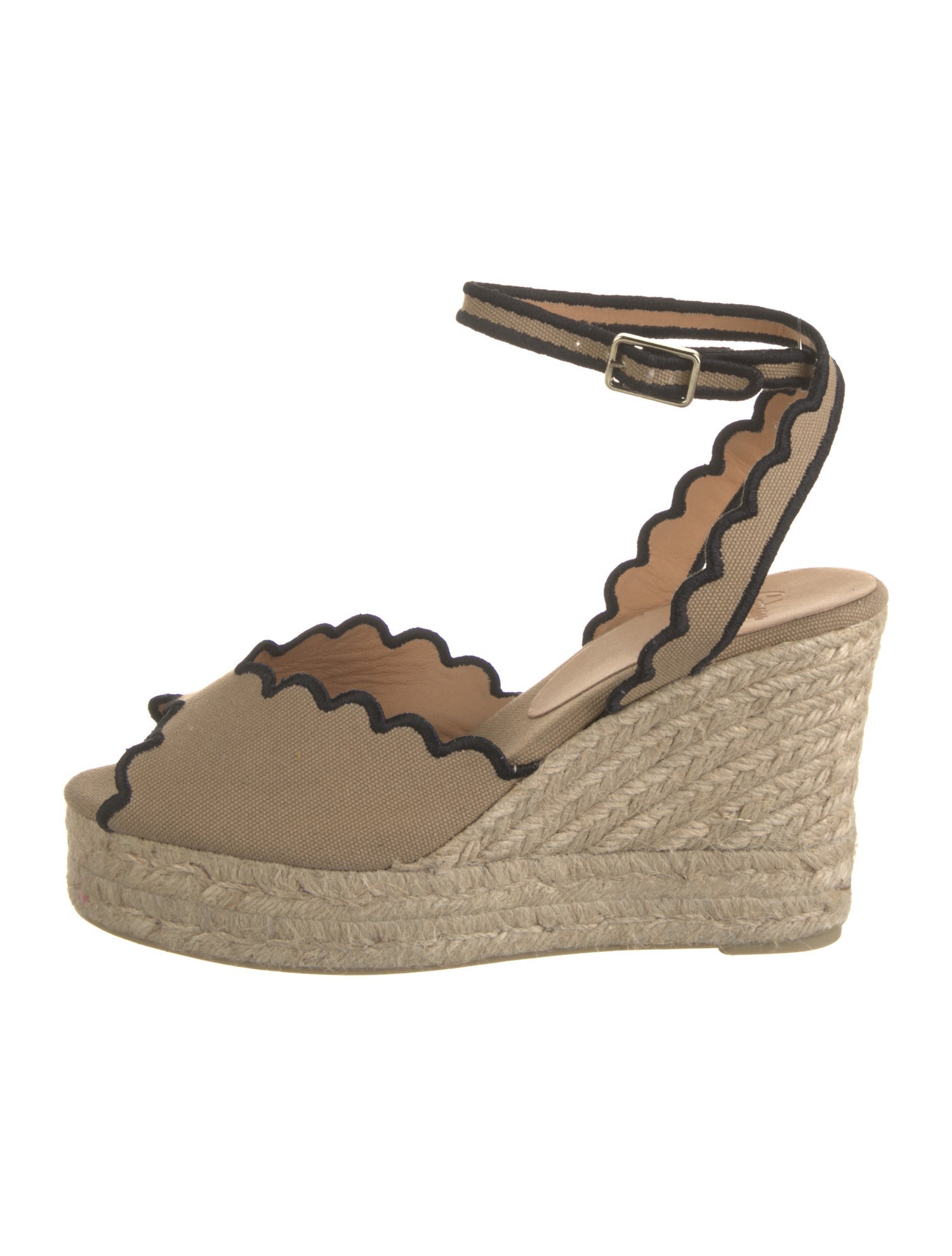 Castañer Canvas Colorblock Pattern D'Orsay Pumps