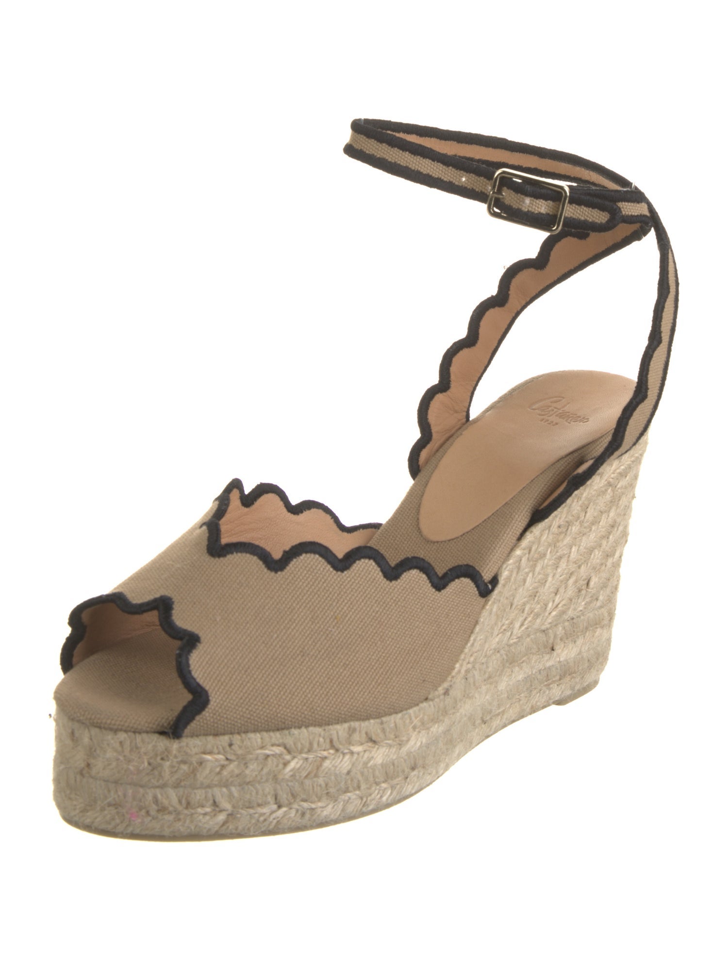 Castañer Canvas Colorblock Pattern D'Orsay Pumps