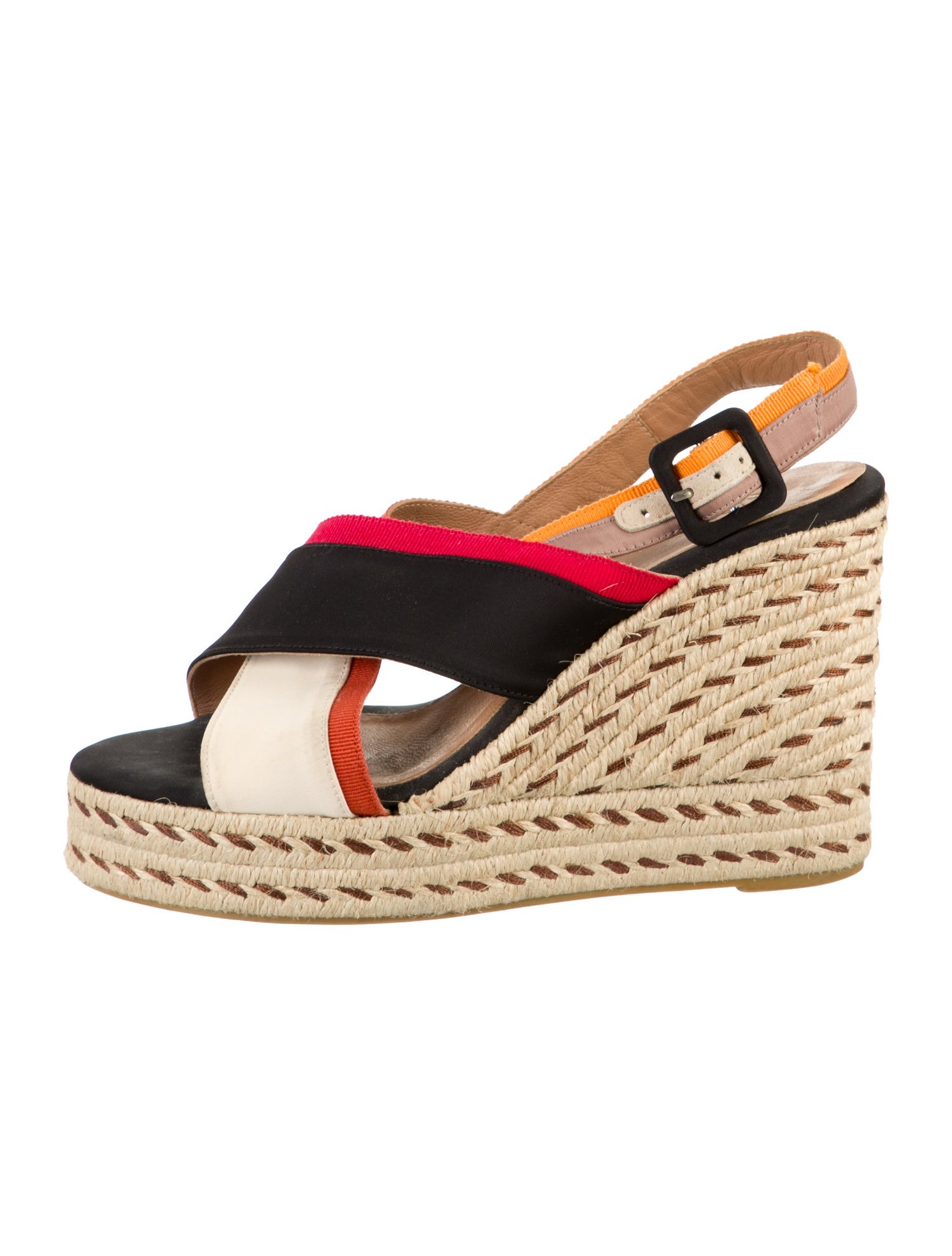Castañer Raffia Colorblock Pattern Espadrilles