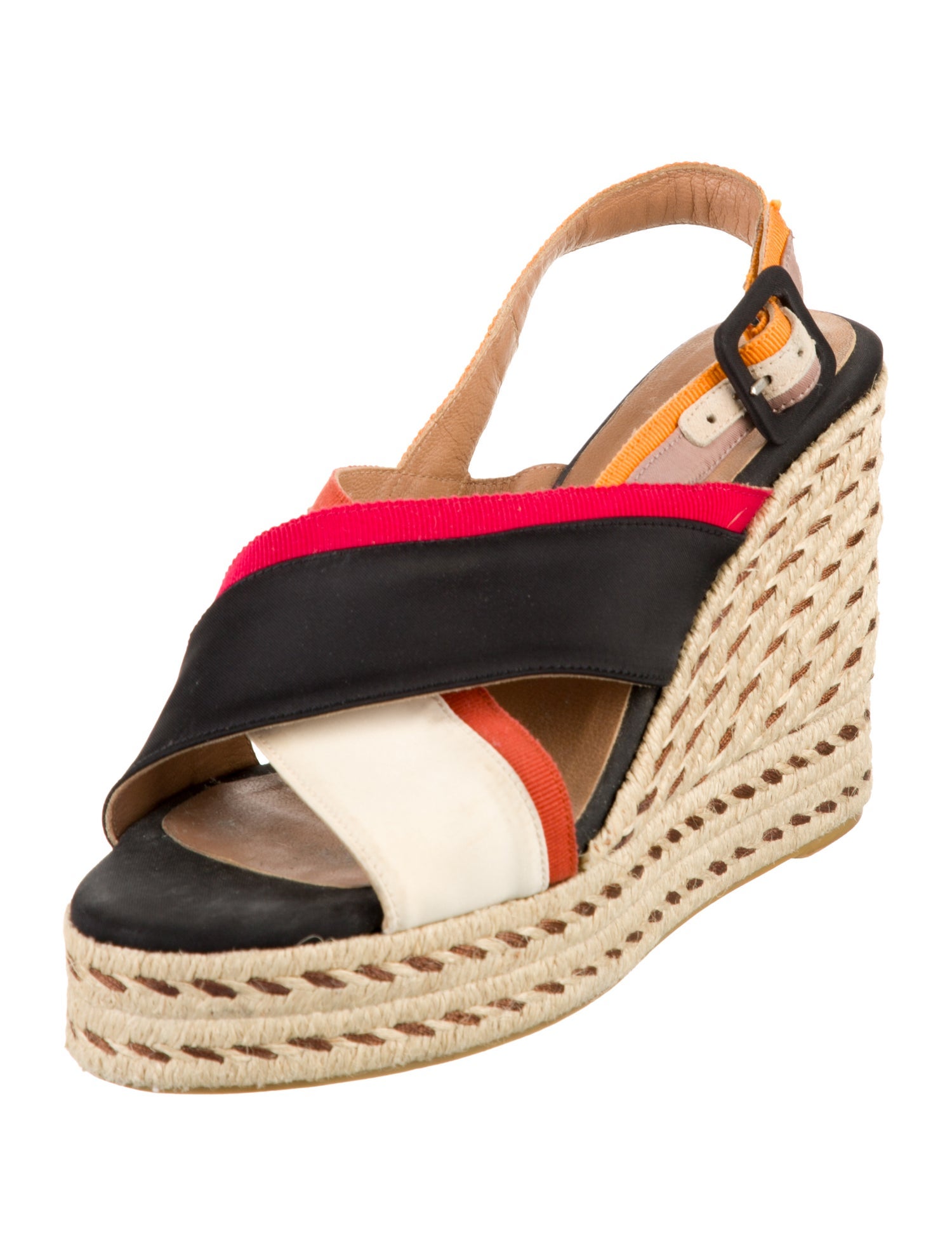 Castañer Raffia Colorblock Pattern Espadrilles