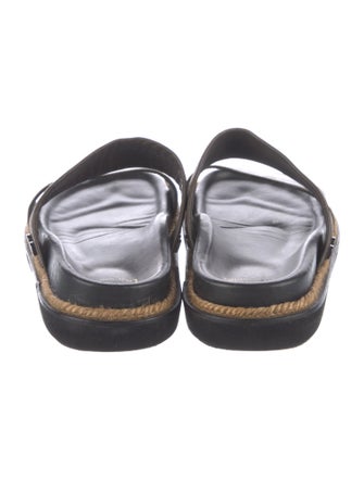 Castañer Leather Colorblock Pattern Slides