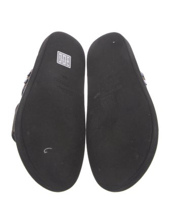 Castañer Leather Colorblock Pattern Slides