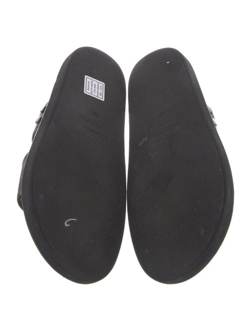 Castañer Leather Colorblock Pattern Slides