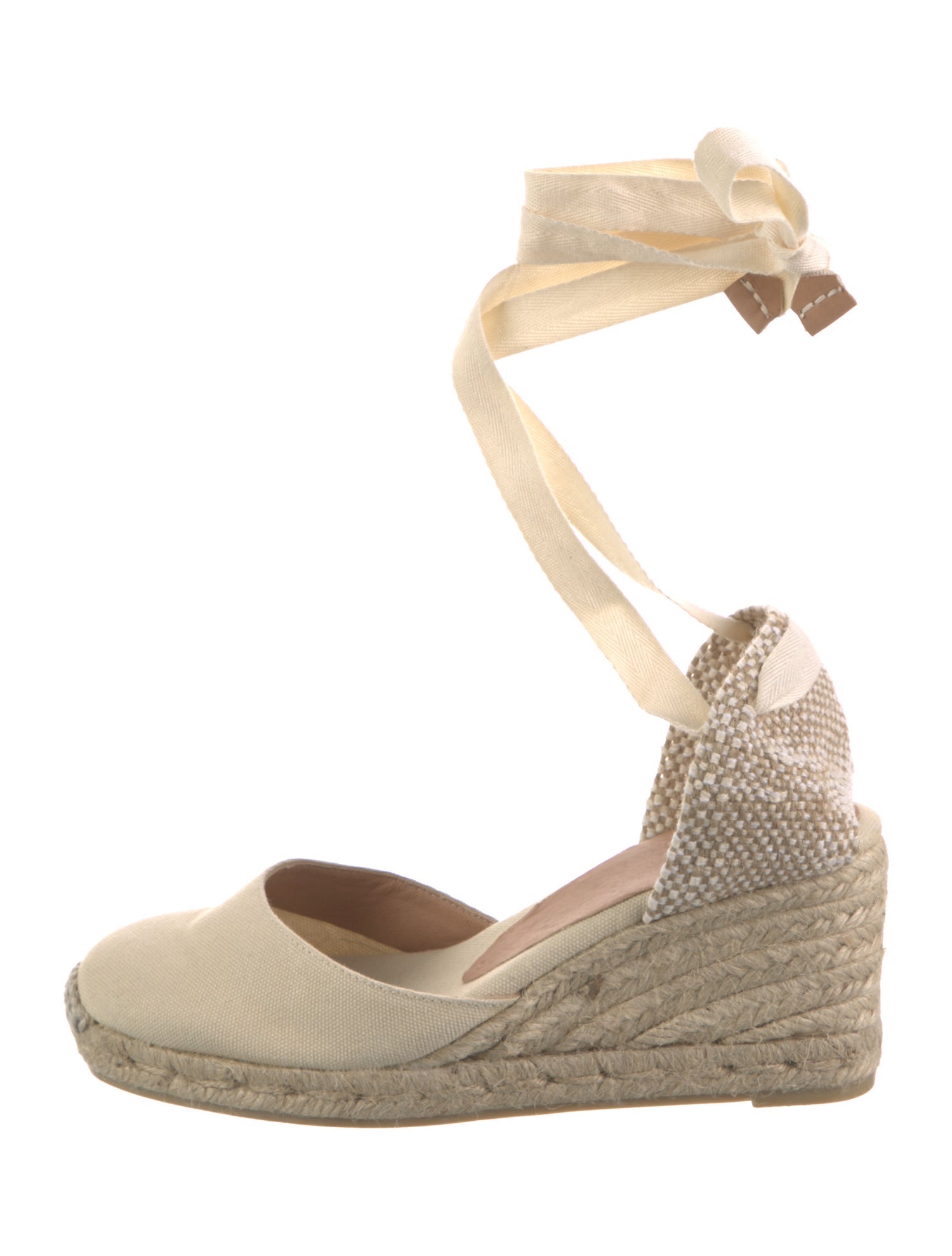 Castañer Canvas Colorblock Pattern D'Orsay Pumps