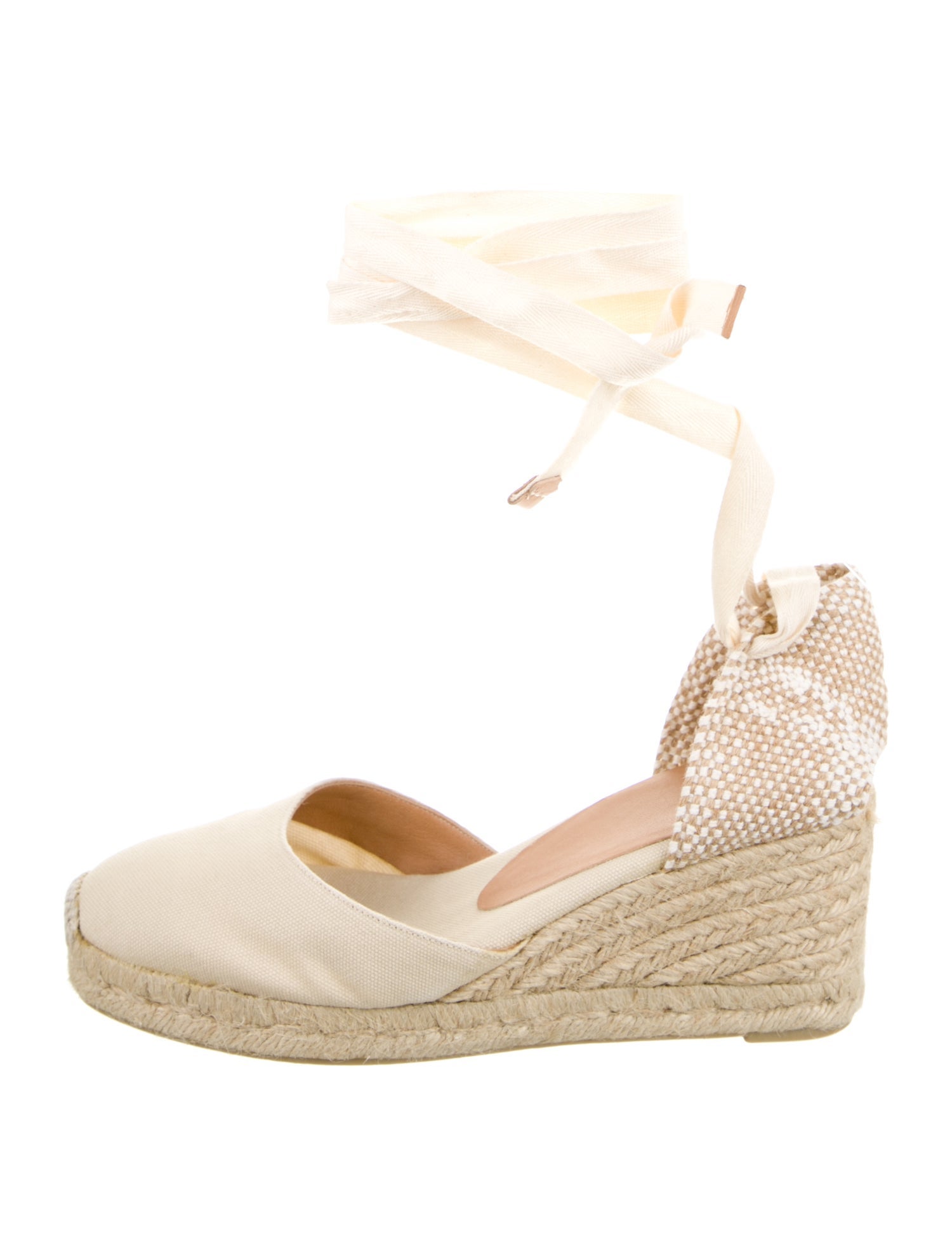 Castañer Canvas Colorblock Pattern D'Orsay Pumps