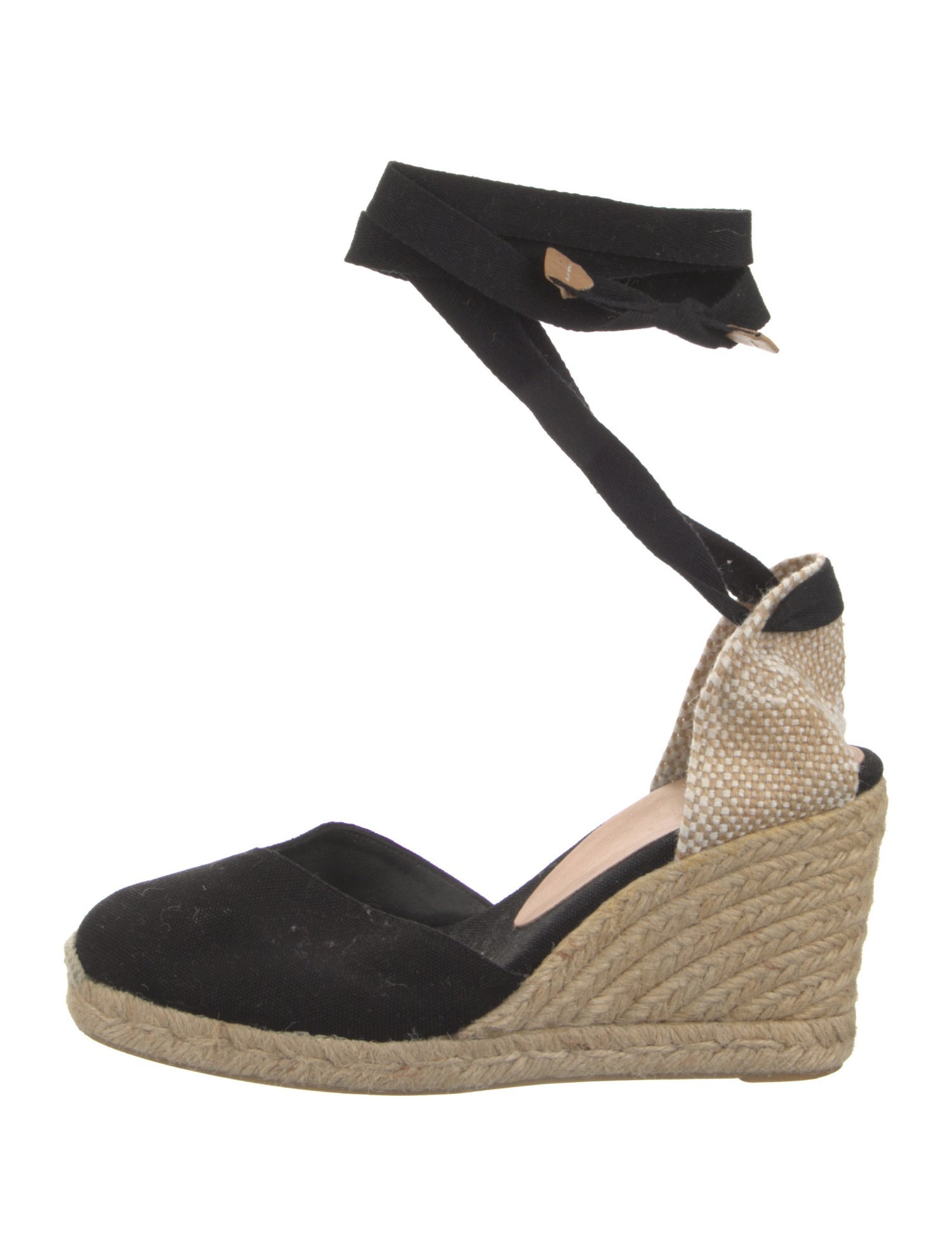 Castañer Canvas Colorblock Pattern D'Orsay Pumps