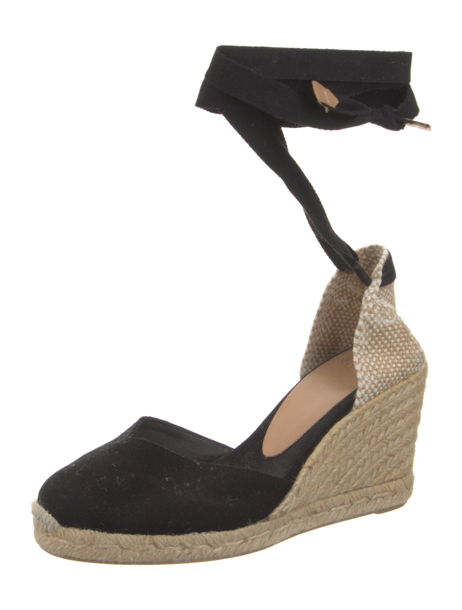 Castañer Canvas Colorblock Pattern D'Orsay Pumps