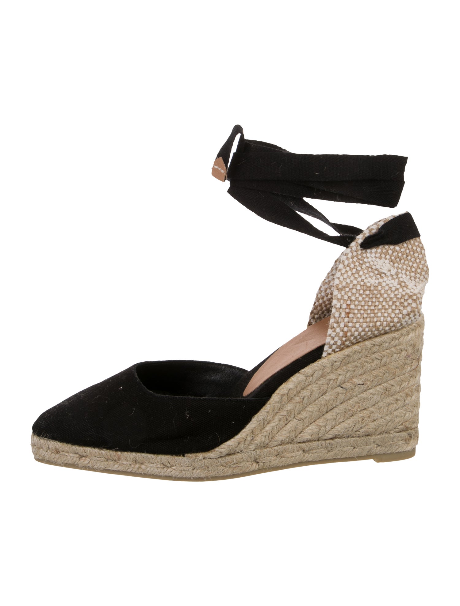 Castañer Canvas Colorblock Pattern D'Orsay Pumps