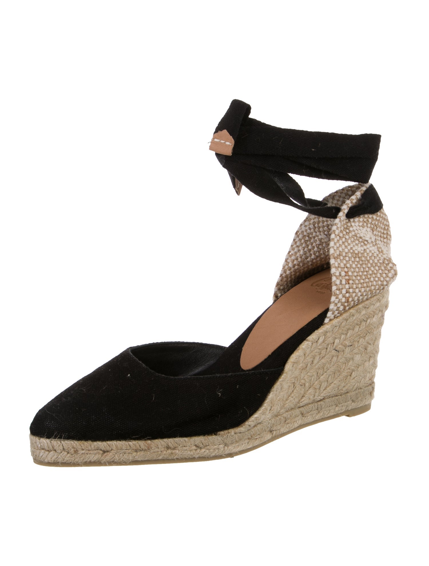 Castañer Canvas Colorblock Pattern D'Orsay Pumps