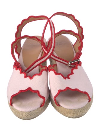 Castañer Jute Colorblock Pattern Slingback Pumps