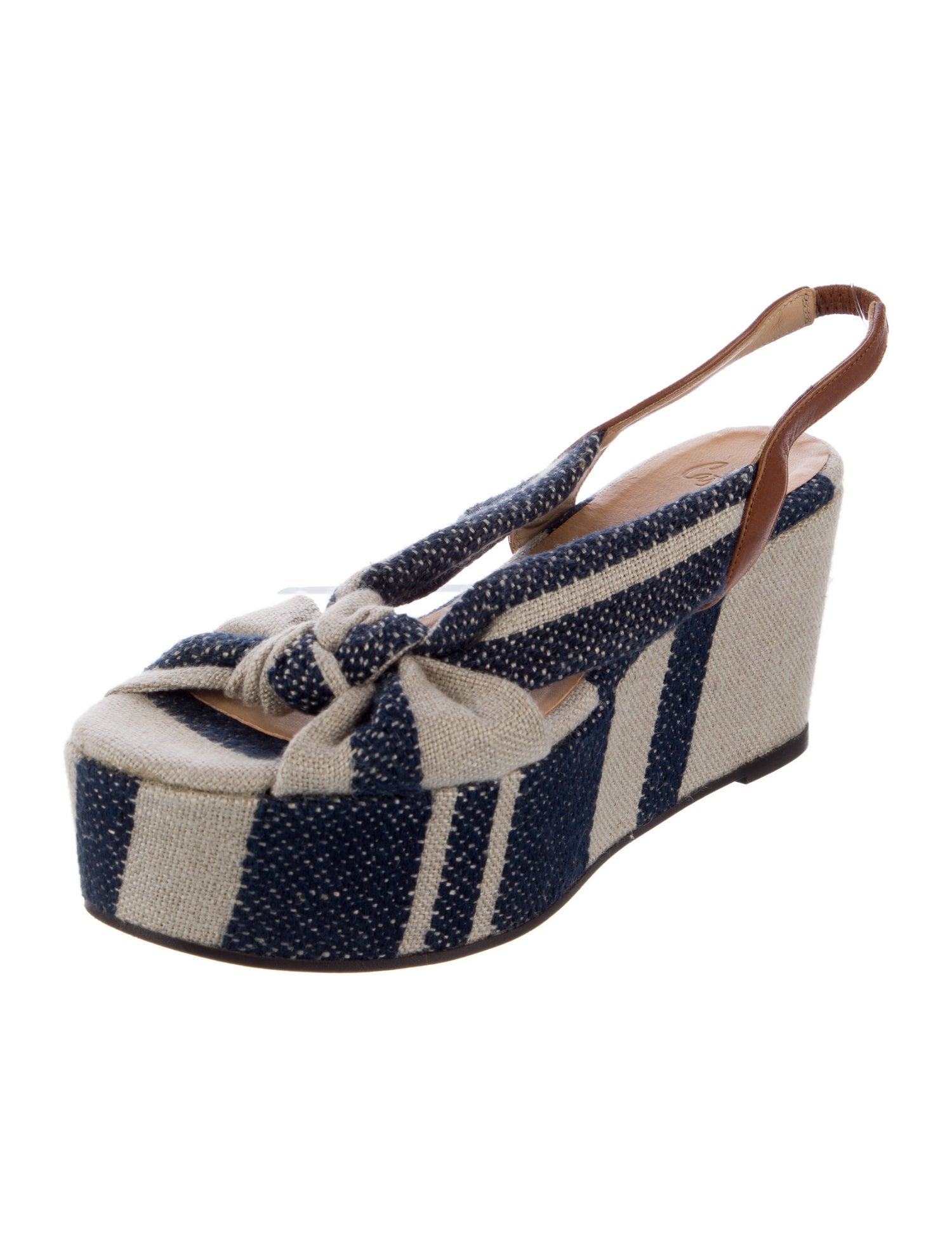 Castañer Canvas Colorblock Pattern Slingback Sandals