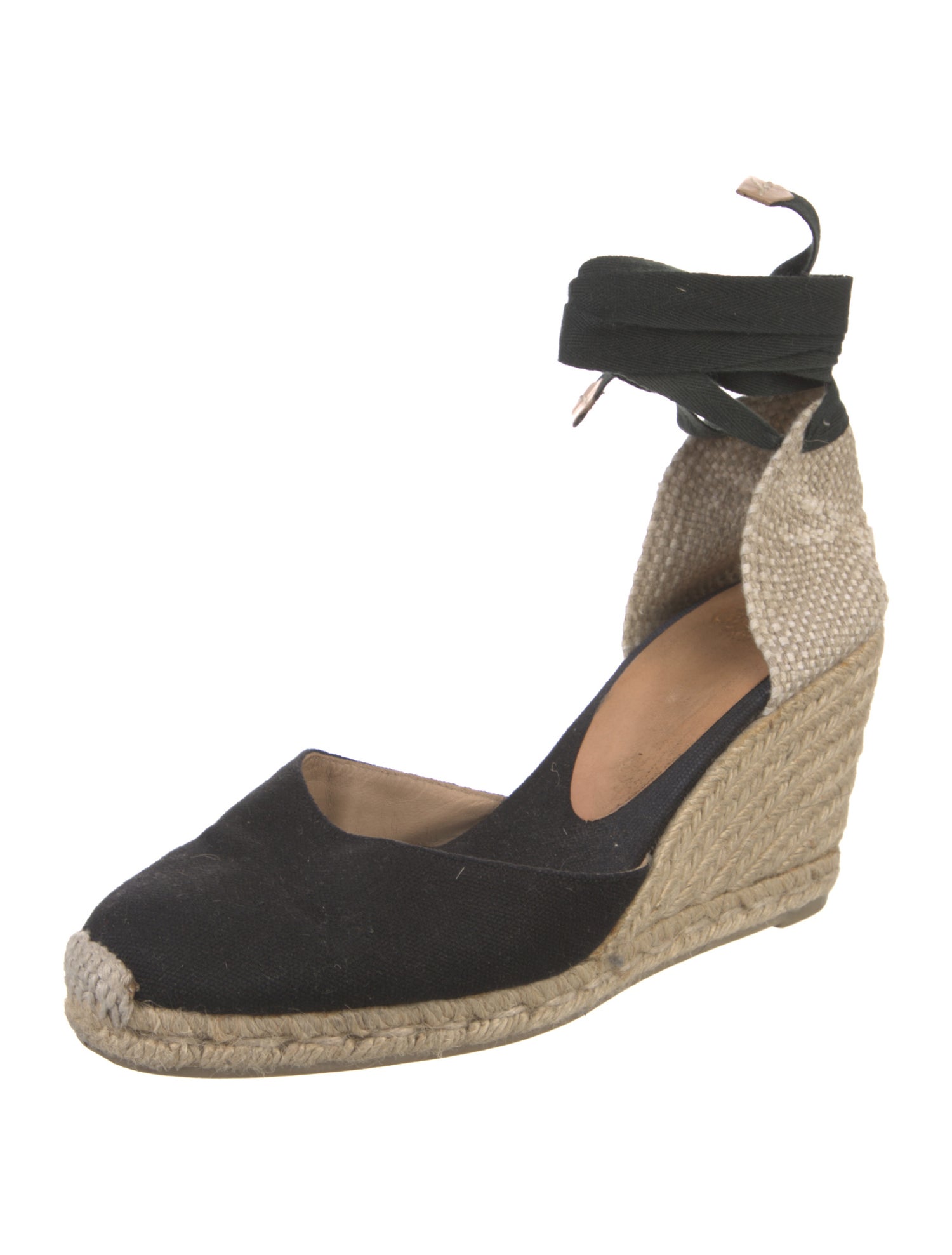 Castañer Canvas Colorblock Pattern D'Orsay Pumps