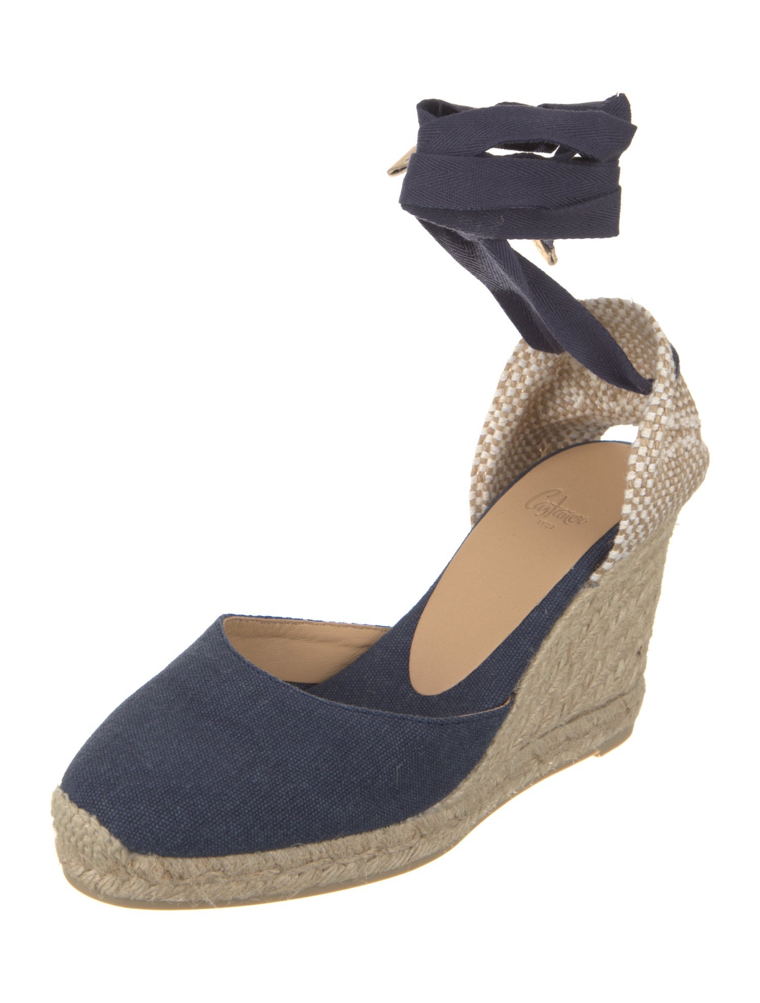 Castañer Canvas Colorblock Pattern D'Orsay Pumps