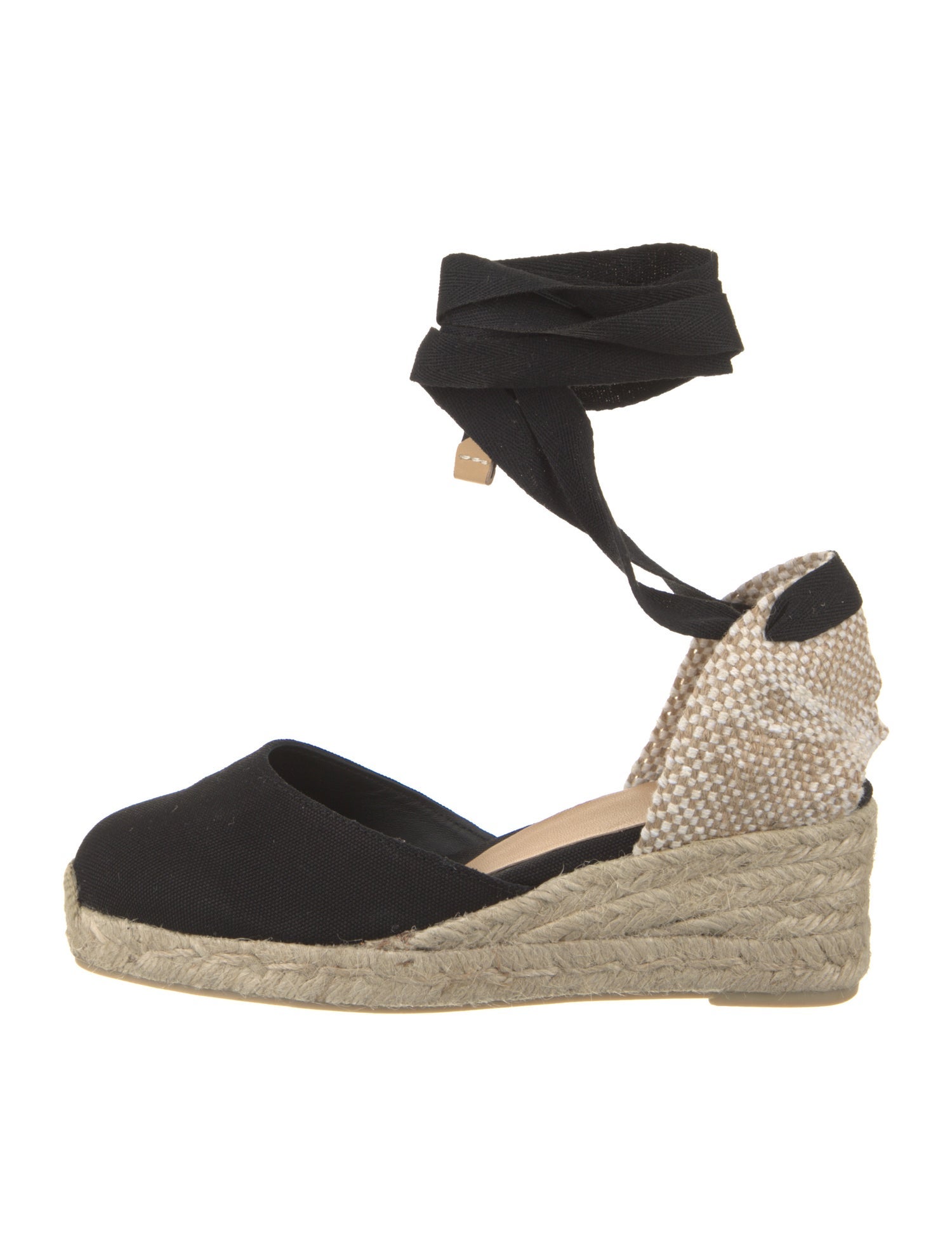 Castañer Canvas Colorblock Pattern D'Orsay Pumps