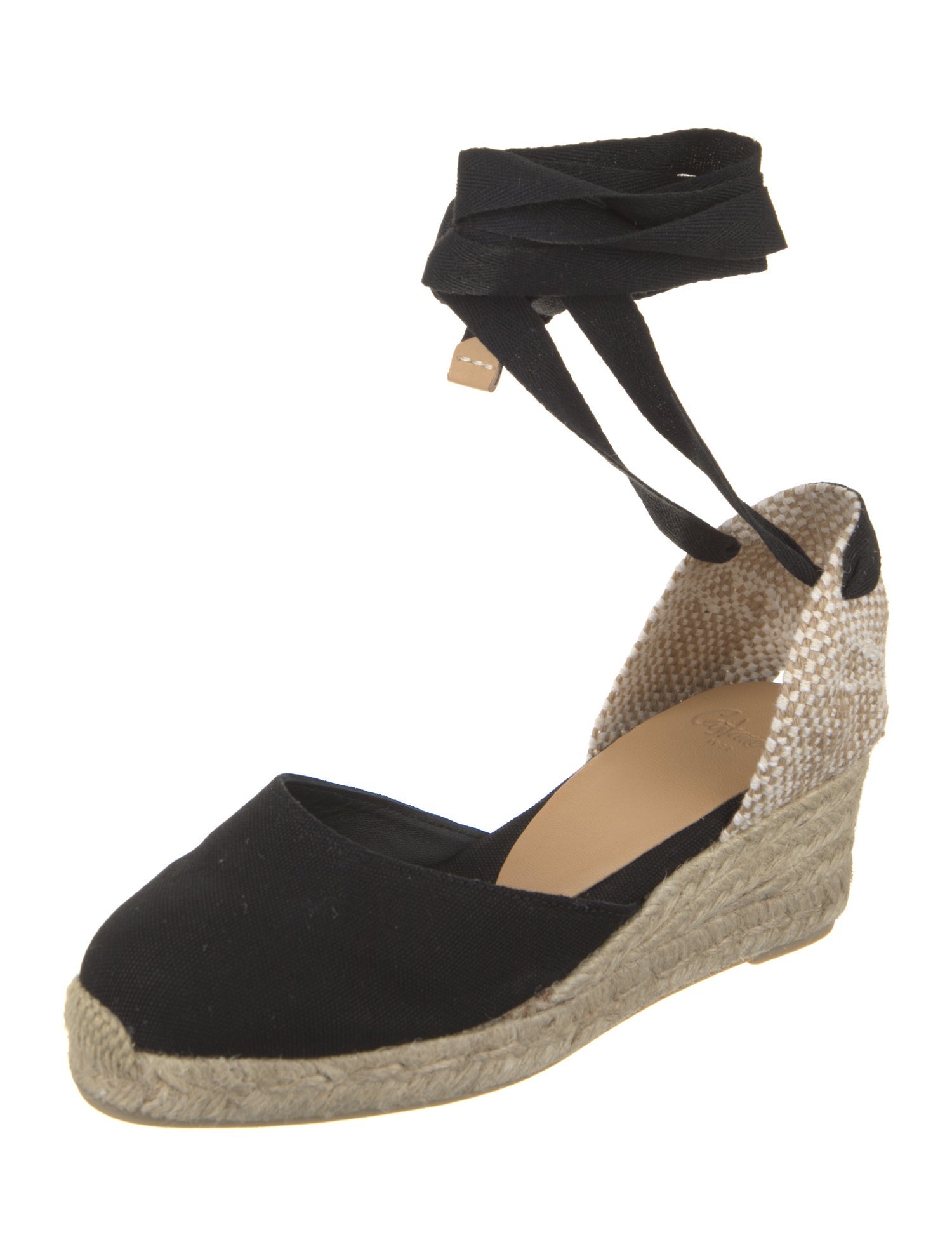 Castañer Canvas Colorblock Pattern D'Orsay Pumps