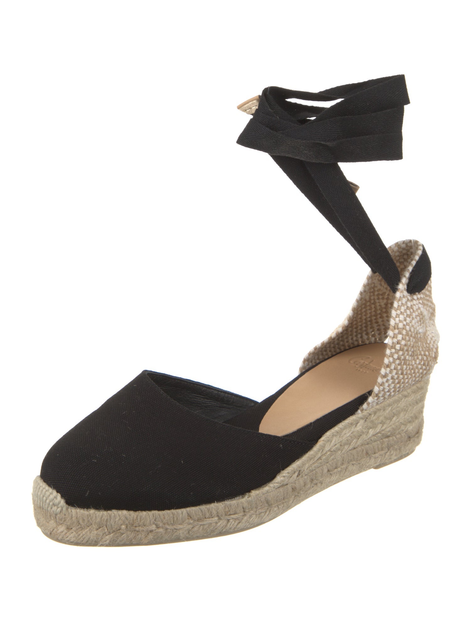 Castañer Canvas Colorblock Pattern D'Orsay Pumps