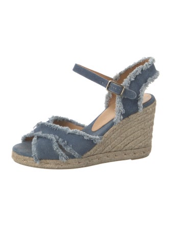 Castañer Denim Raw-Edge Trim Espadrilles