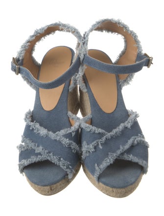 Castañer Denim Raw-Edge Trim Espadrilles