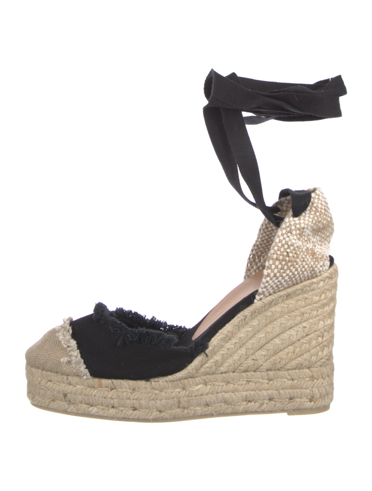 Castañer Canvas Colorblock Pattern D'Orsay Pumps