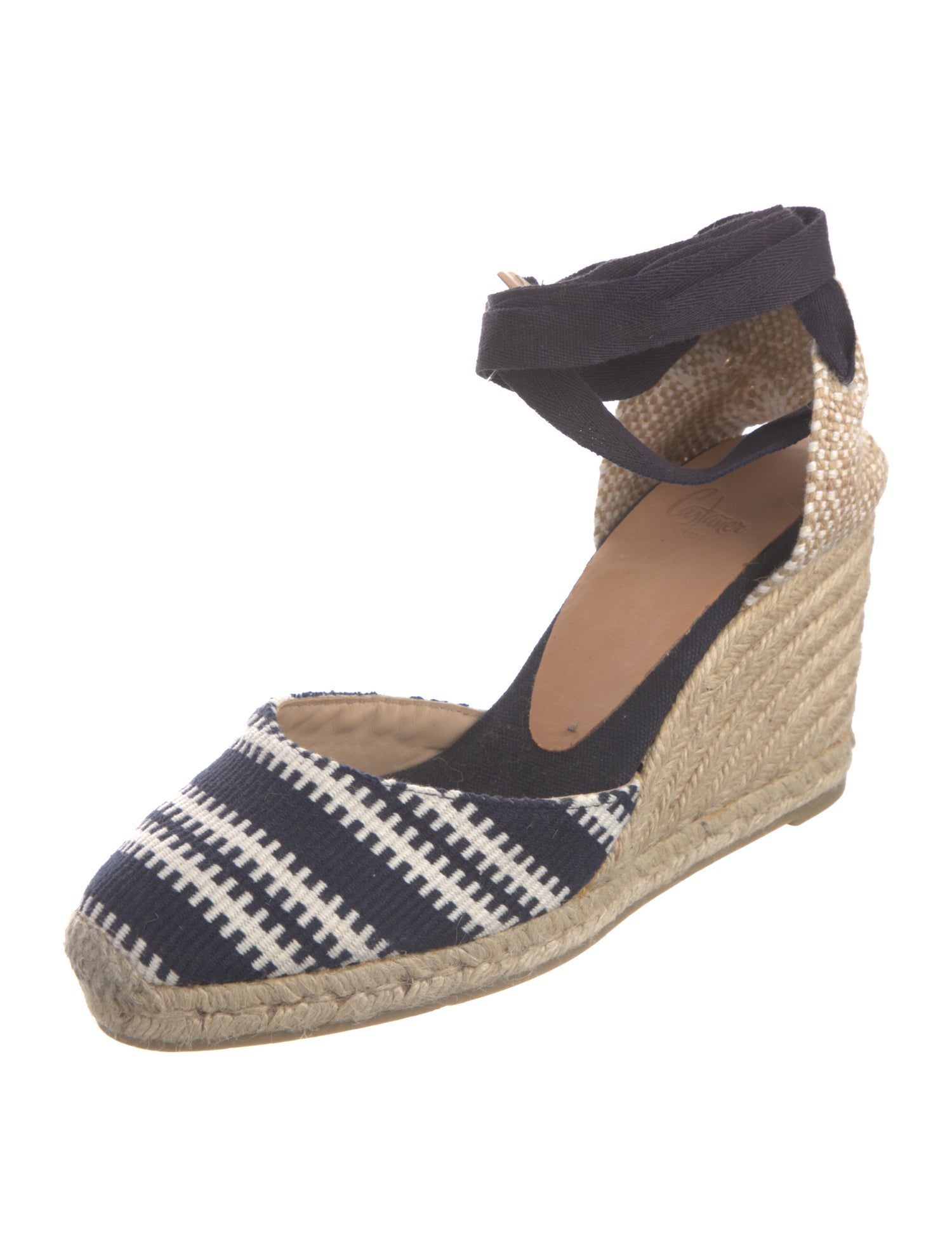 Castañer Canvas Striped D'Orsay Pumps