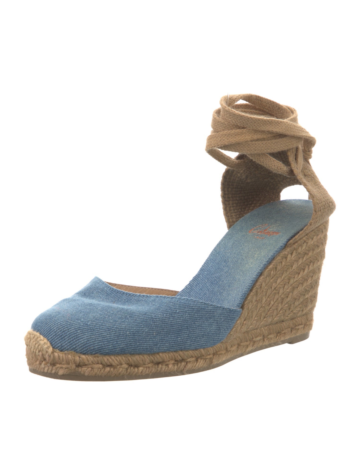 Castañer Denim Colorblock Pattern D'Orsay Pumps