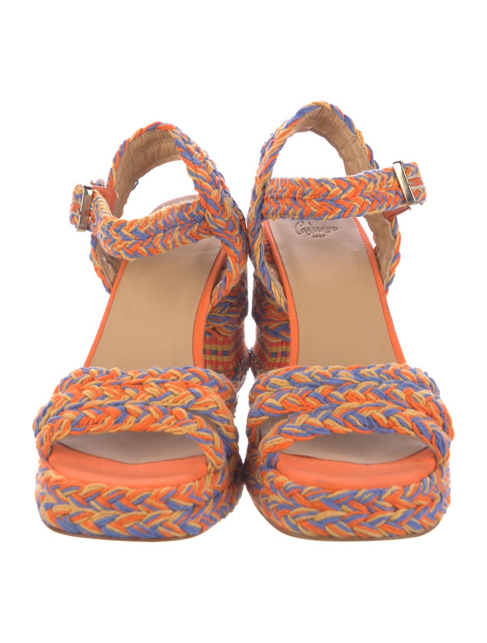 Castañer Sandals Orange Patterned Platform Crosso… - image 3