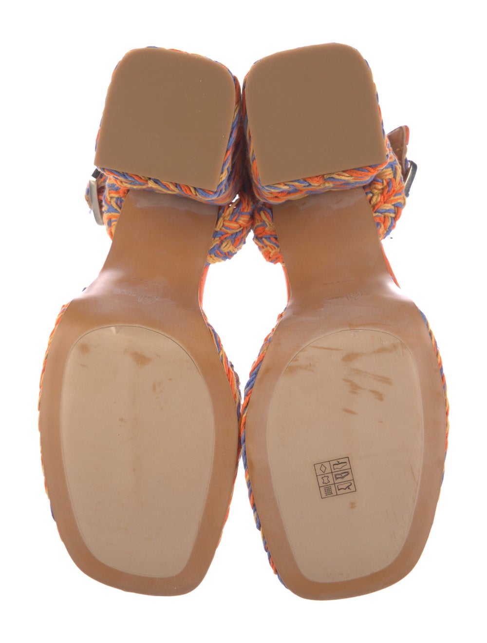 Castañer Sandals Orange Patterned Platform Crosso… - image 5