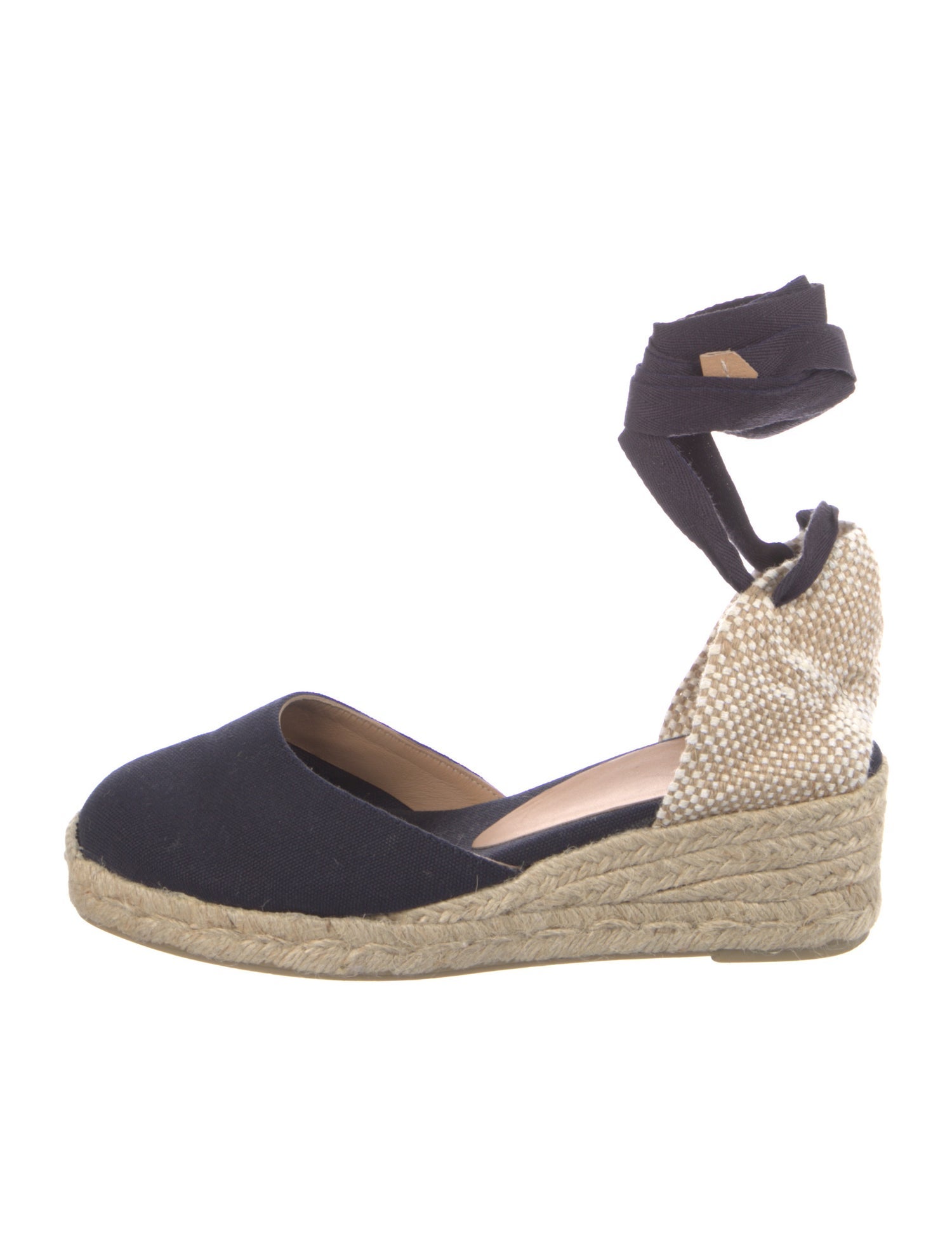 Castañer Canvas Colorblock Pattern D'Orsay Pumps