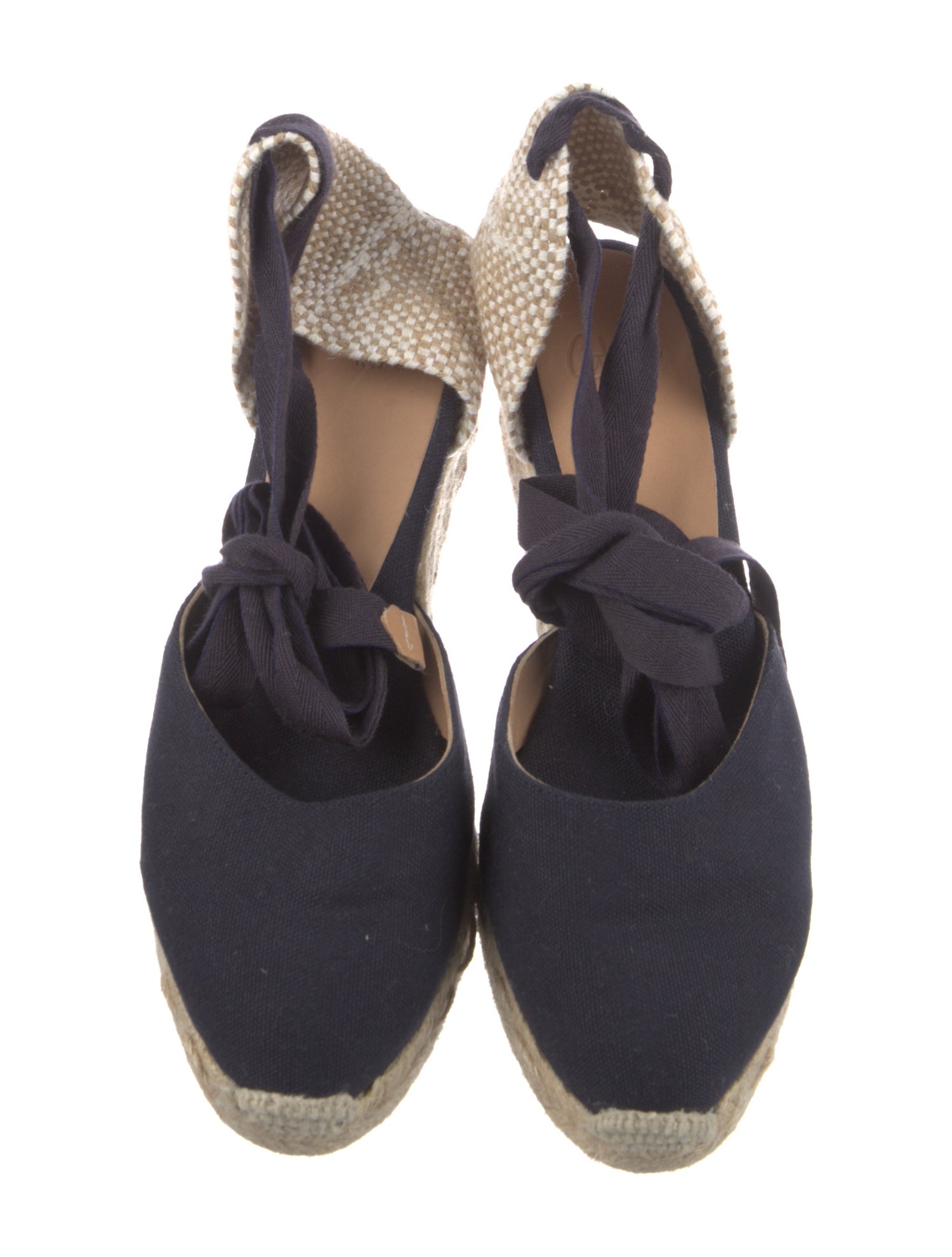 Castañer Canvas Colorblock Pattern D'Orsay Pumps