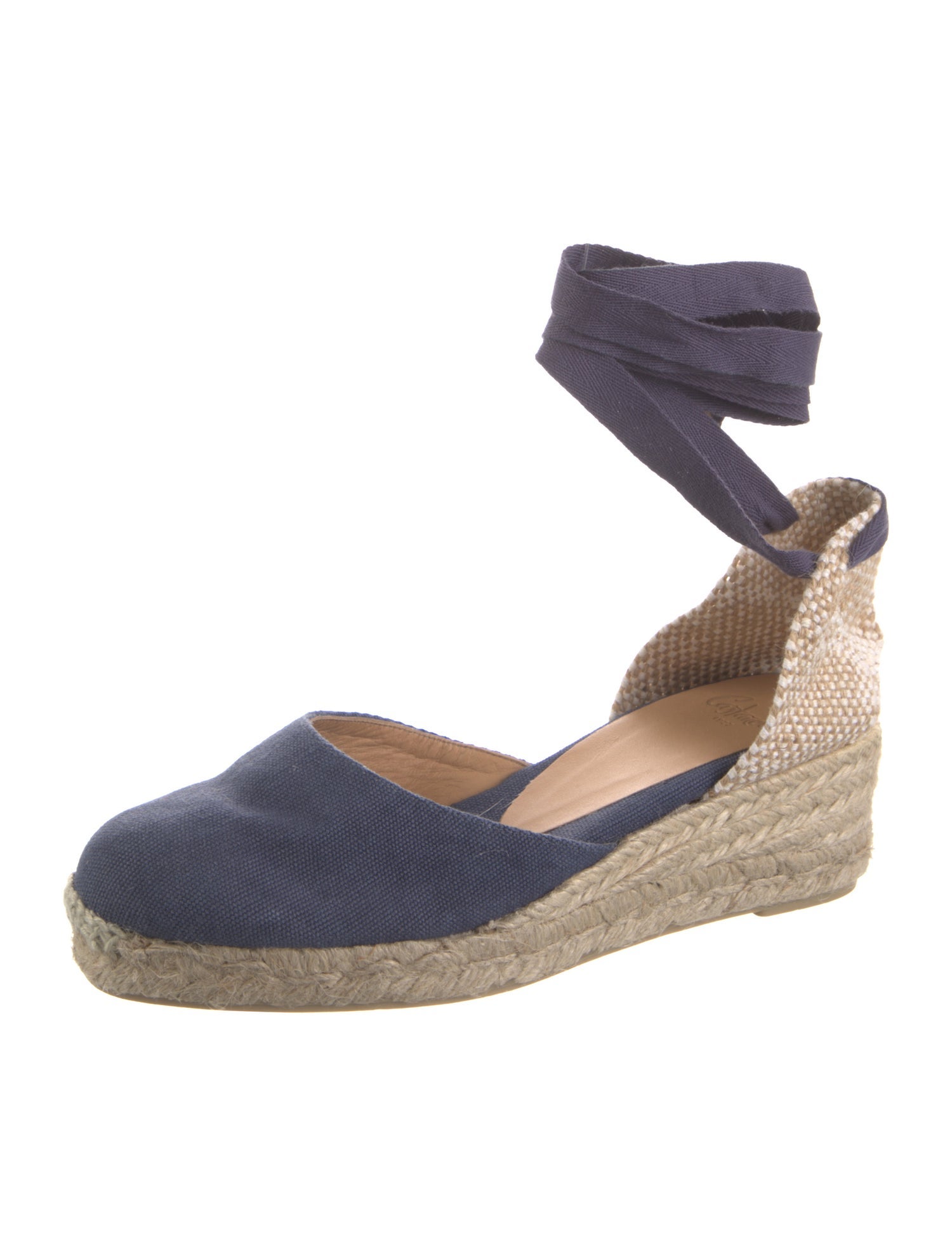 Castañer Canvas Colorblock Pattern D'Orsay Pumps