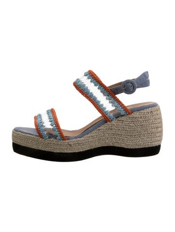 Pre-owned Castaã±er Pvc Printed Espadrilles In Blue
