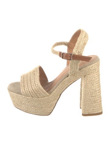 Pre-owned Castaã±er Jute Espadrilles In Neutral