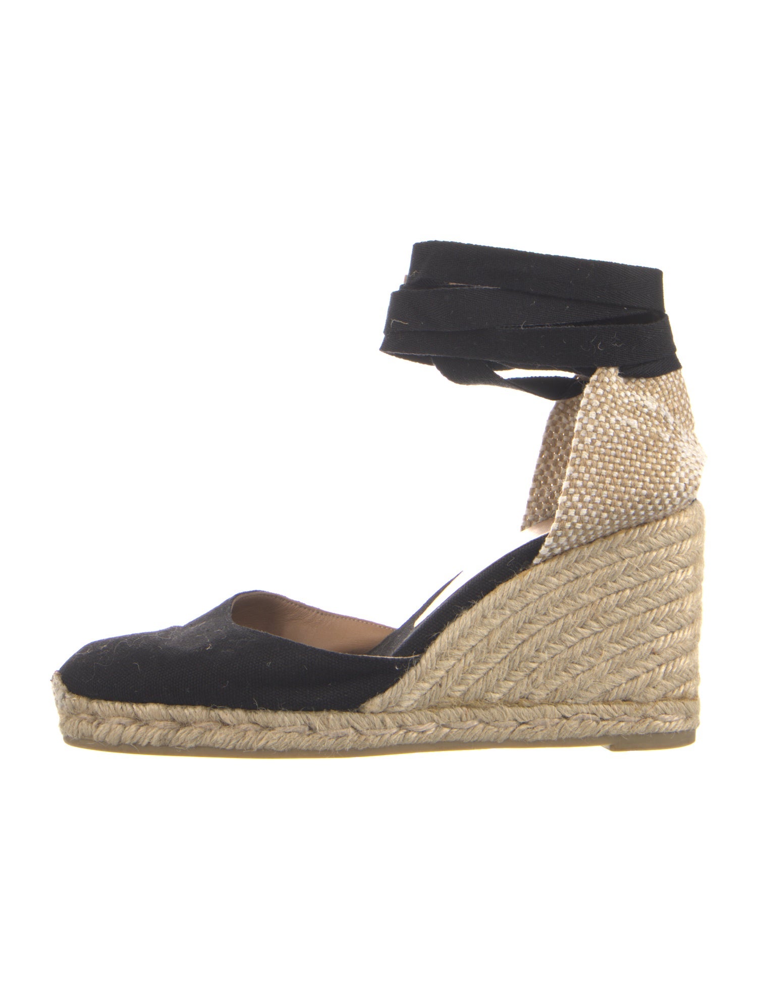 Castañer Canvas Colorblock Pattern D'Orsay Pumps