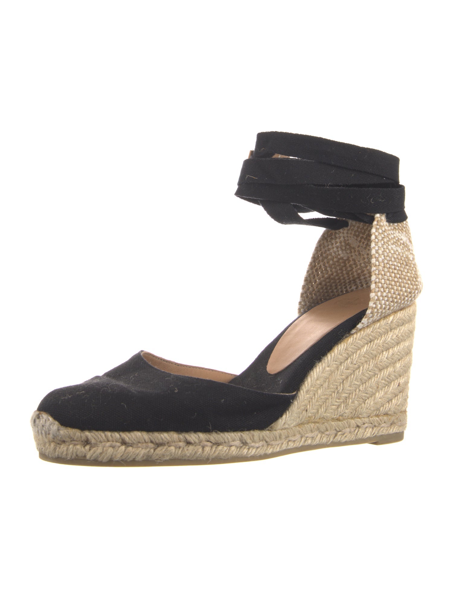 Castañer Canvas Colorblock Pattern D'Orsay Pumps