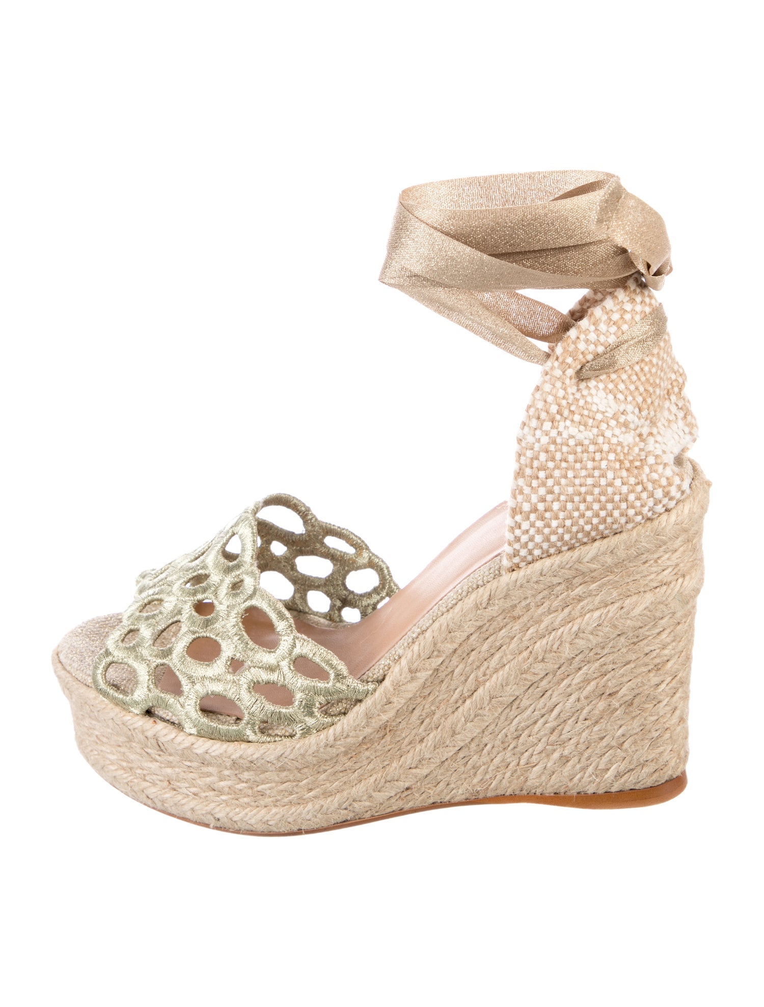 Castañer Canvas Lace Pattern Pumps