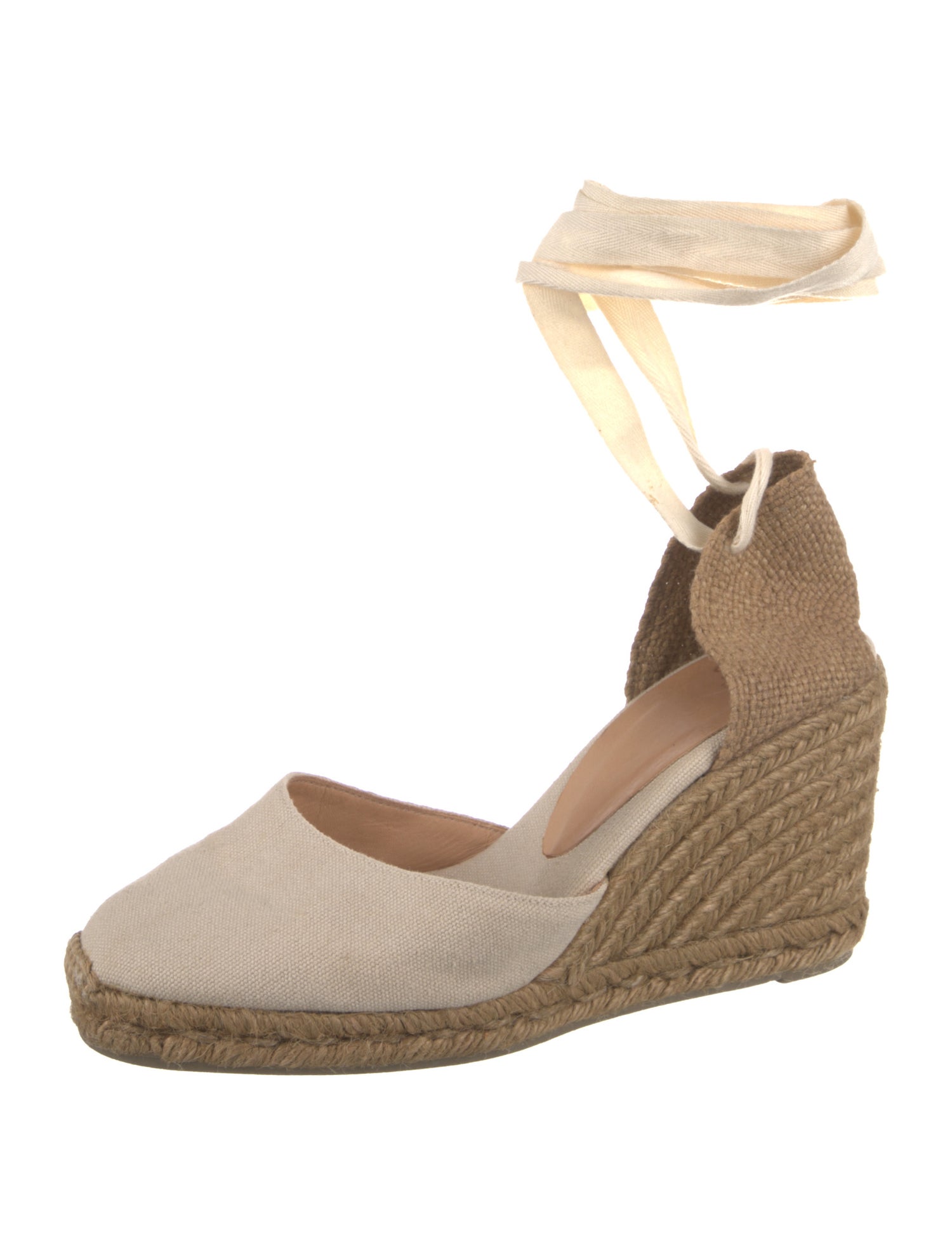 Castañer Canvas Colorblock Pattern D'Orsay Pumps