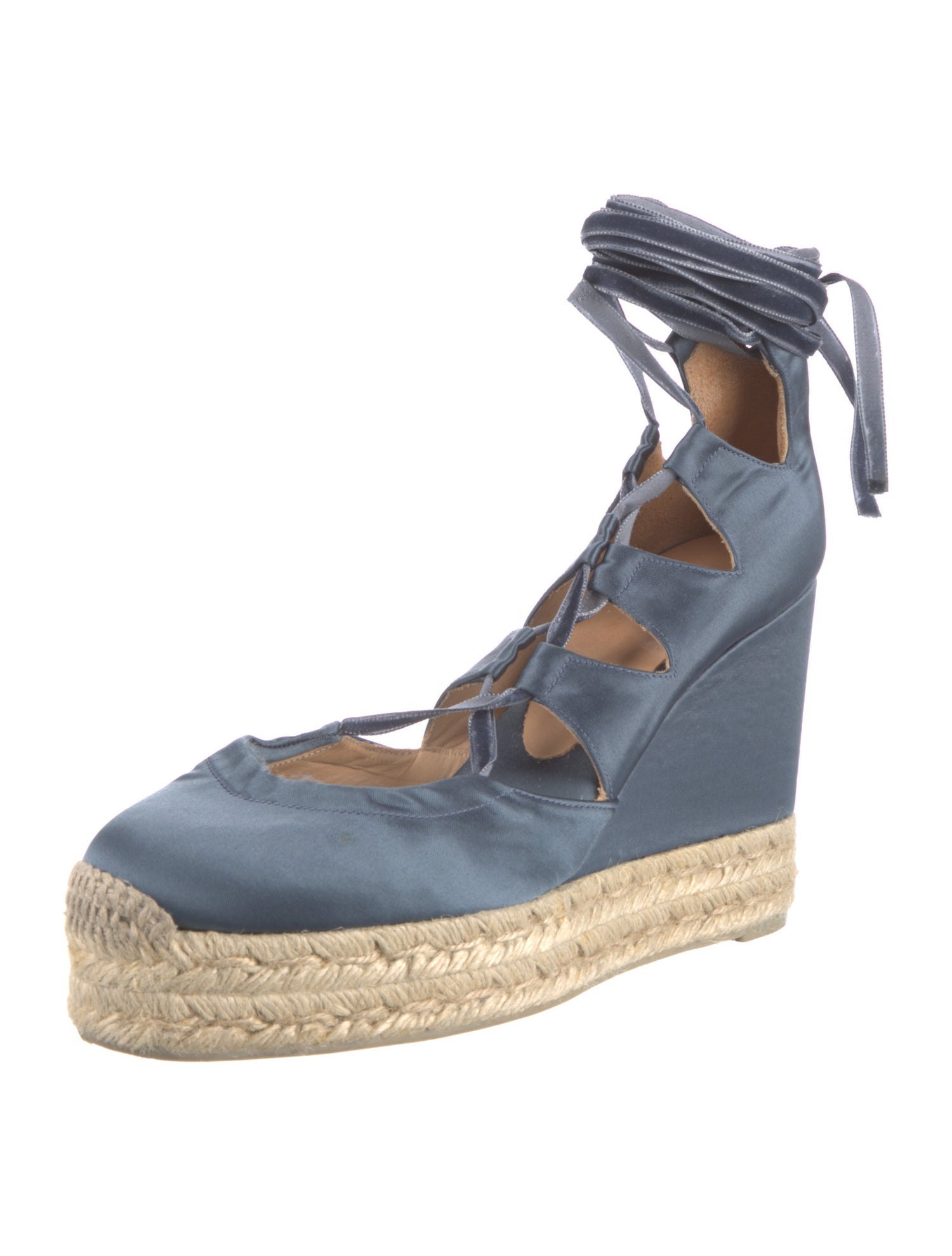 Castañer Satin Colorblock Pattern Pumps
