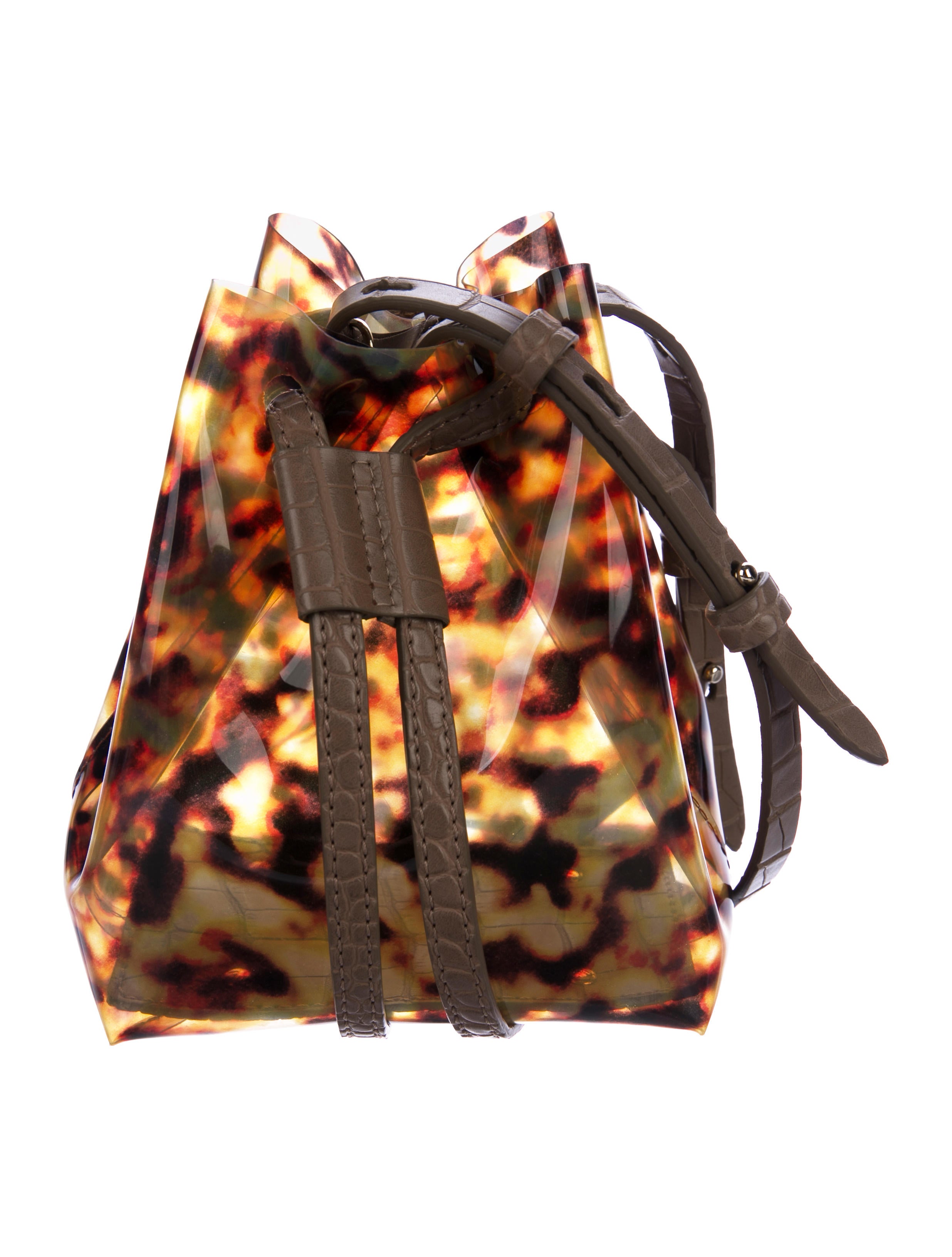 ★M　【美品】 Nanushka スモールバッグ Nanushka 2019 Minee Tortoiseshell Bucket Bag - Neutrals Mini