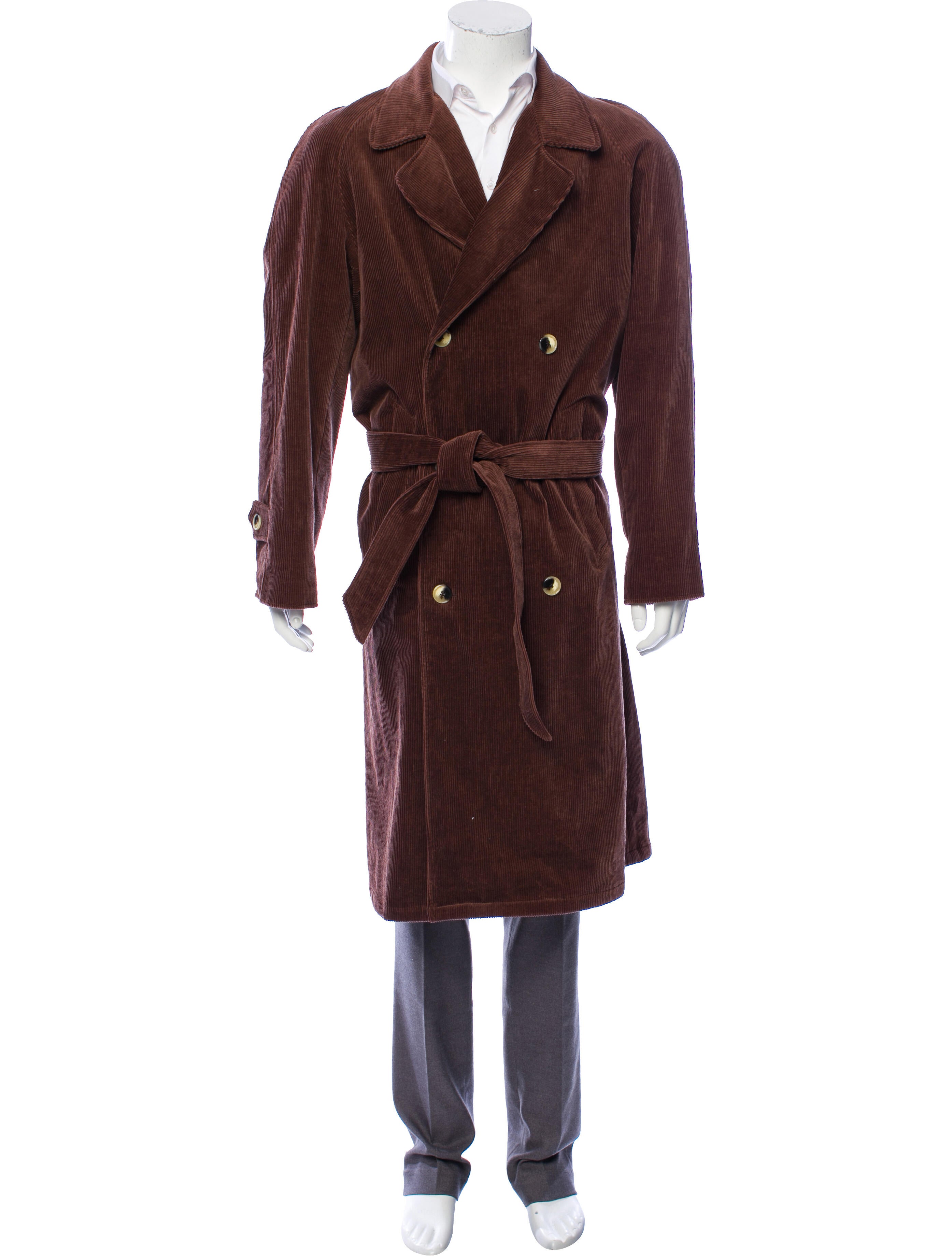 Nanushka Corduroy Overcoat - Brown Outerwear, Clothing