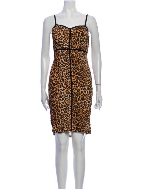 Nanushka Animal Print Mini Dress Brown