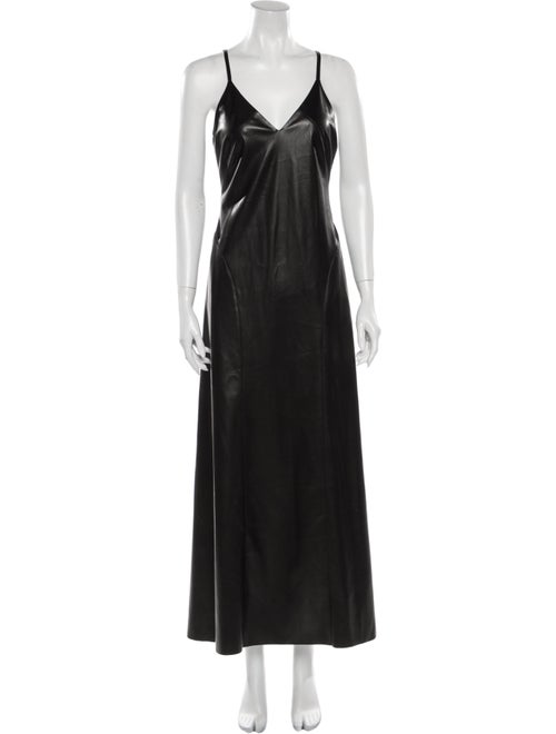 Nanushka V-Neck Long Dress Black
