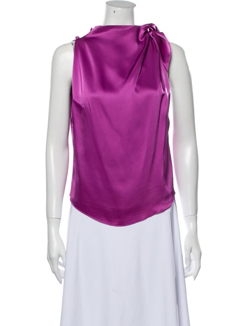 Nanushka Cowl Neck Sleeveless Blouse Purple