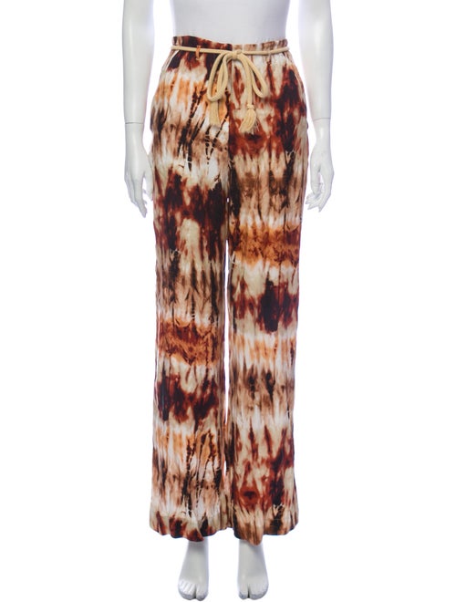 Nanushka Printed Wide Leg Pants Brown