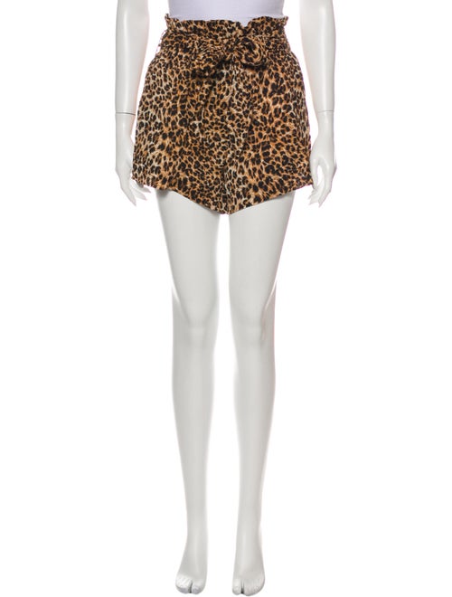 Nanushka Animal Print Mini Shorts Brown