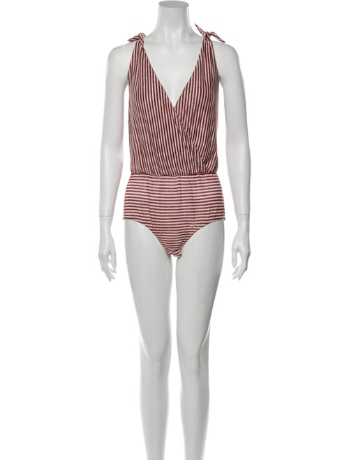 Nanushka Linen Striped Bodysuit
